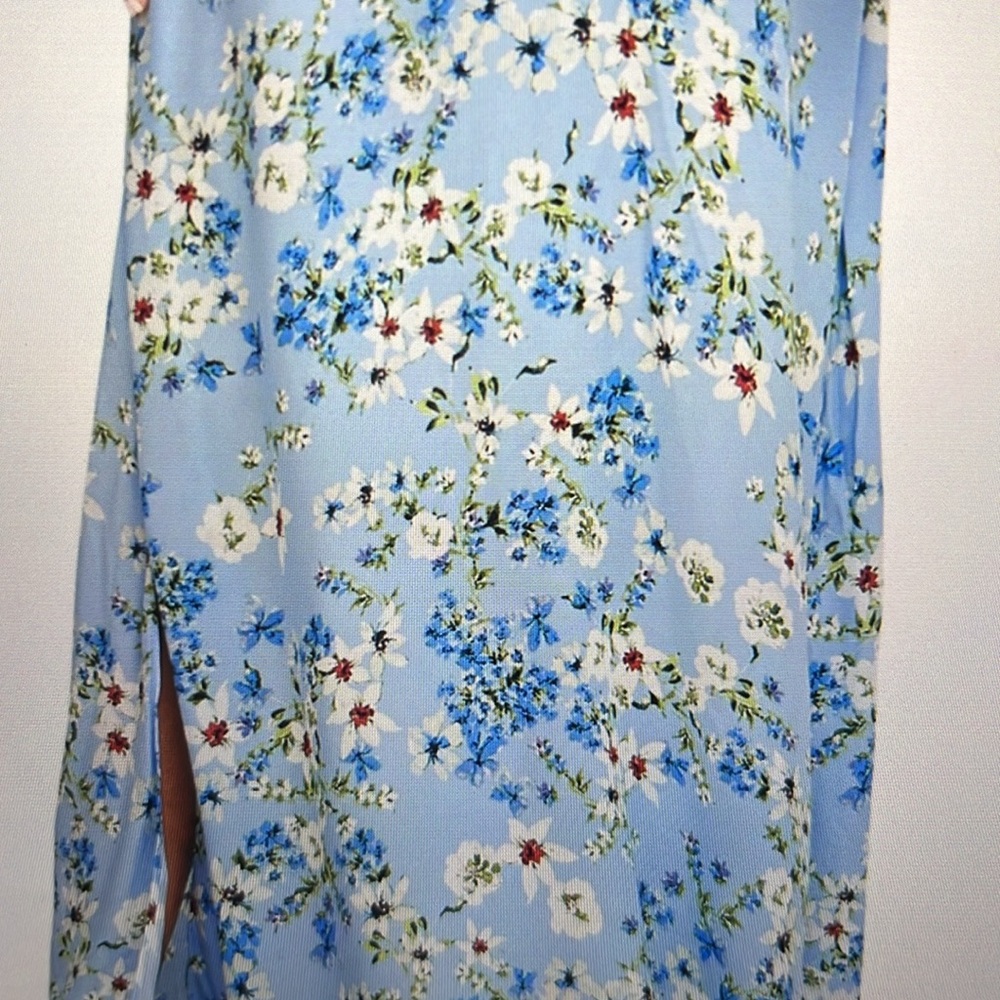 Banana Republic EcoVero floral maxi dress, light blue color - Picture 4 of 7